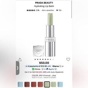 Prada Silver Lip Gloss Balm in shade 000 universal